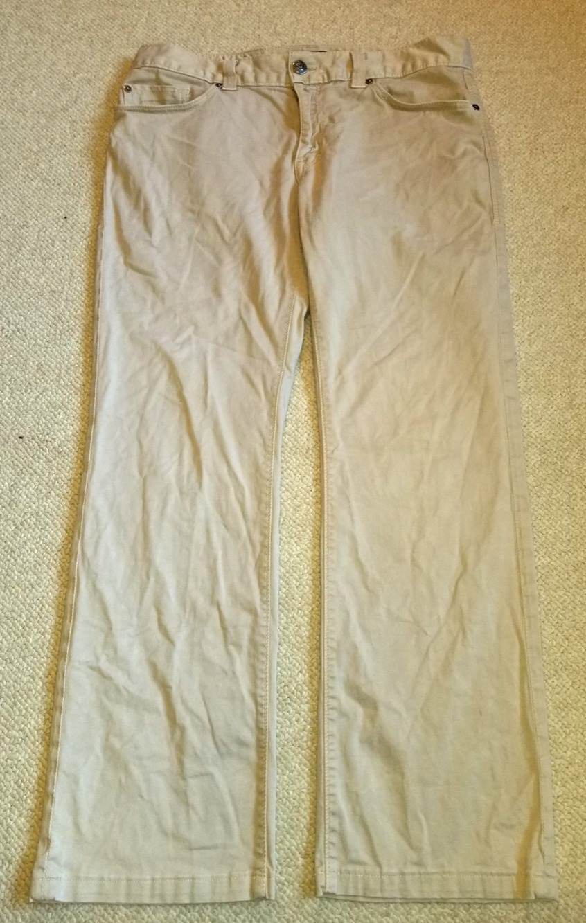 Mens Jeans-FIDELITY DENIM-beige strtch 'Havana Twill' lightweight straight-34X29